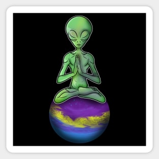 Yoga Zen Alien Sticker